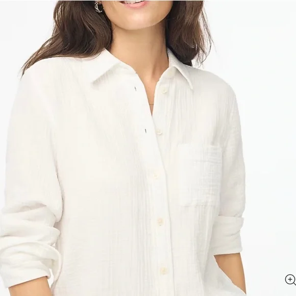 NWT J Crew Factory Gauze Button-Up
White Gauze Shirt 100% Cotton Various Sizes - Picture 2 of 16